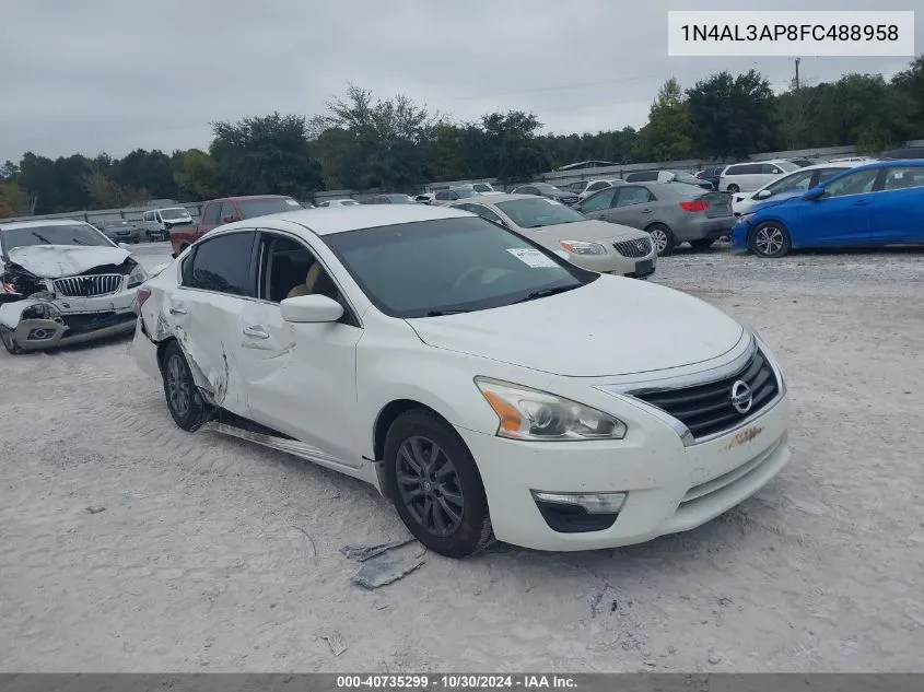 2015 Nissan Altima 2.5 S VIN: 1N4AL3AP8FC488958 Lot: 40735299