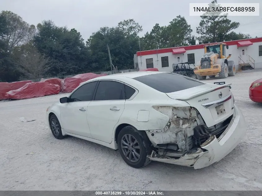 2015 Nissan Altima 2.5 S VIN: 1N4AL3AP8FC488958 Lot: 40735299