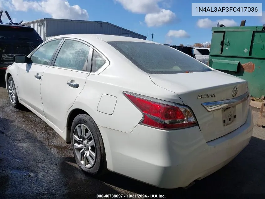 2015 Nissan Altima 2.5 S VIN: 1N4AL3AP3FC417036 Lot: 40738097