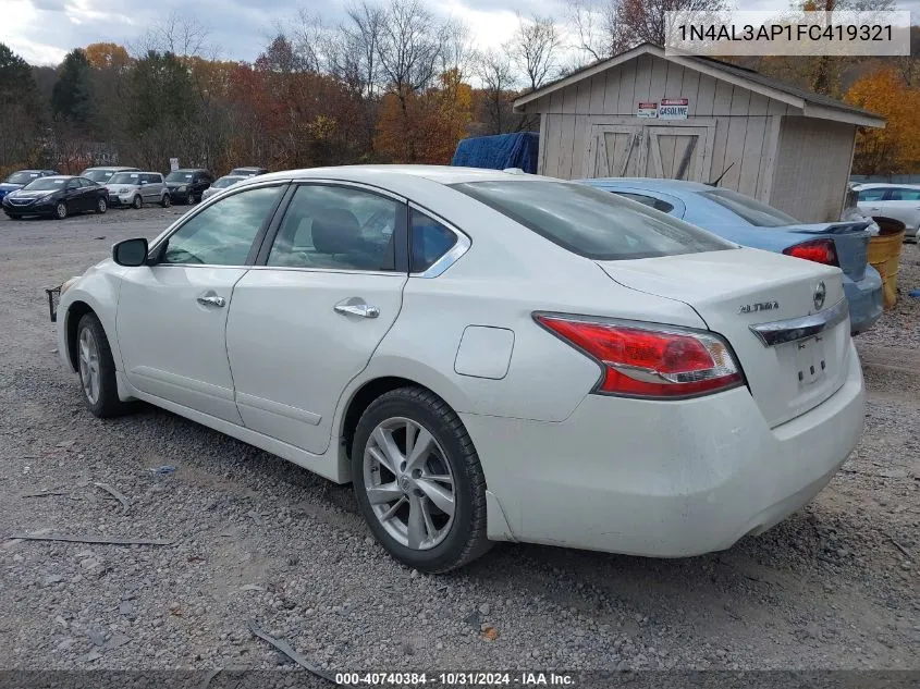 2015 Nissan Altima 2.5 Sv VIN: 1N4AL3AP1FC419321 Lot: 40740384