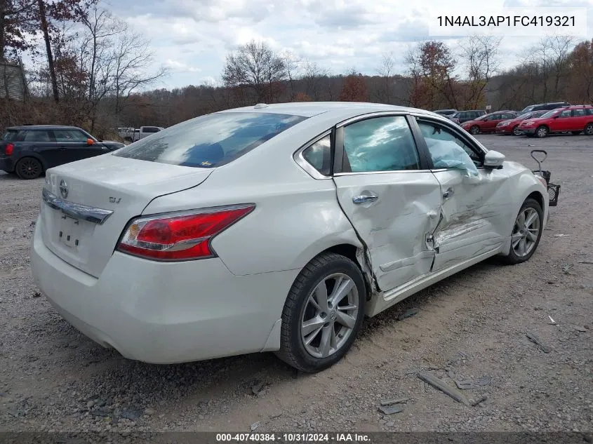 2015 Nissan Altima 2.5 Sv VIN: 1N4AL3AP1FC419321 Lot: 40740384