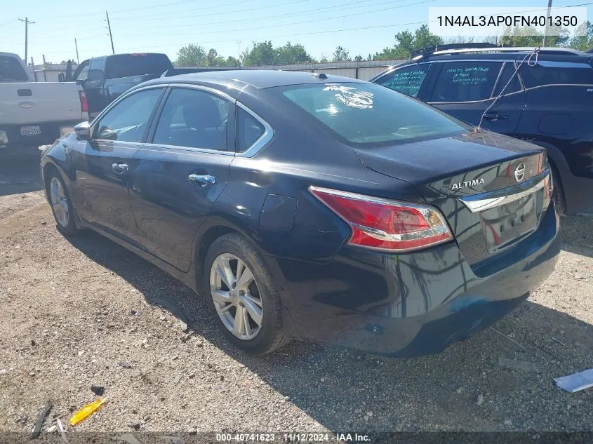 2015 Nissan Altima 2.5 Sl VIN: 1N4AL3AP0FN401350 Lot: 40741623