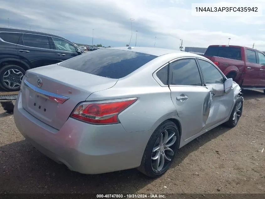 2015 Nissan Altima 2.5/2.5 S/2.5 Sl/2.5 Sv VIN: 1N4AL3AP3FC435942 Lot: 40747803