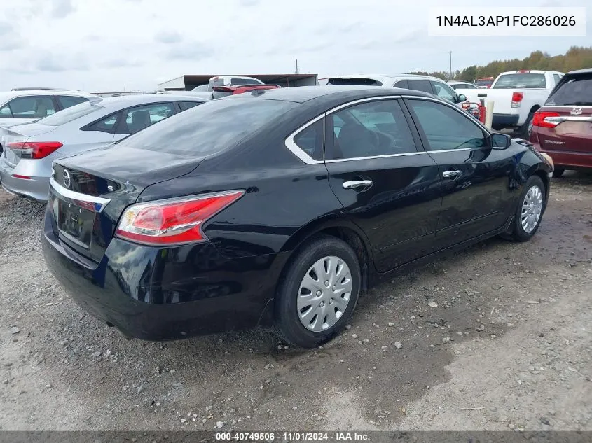 2015 Nissan Altima 2.5 S VIN: 1N4AL3AP1FC286026 Lot: 40749506