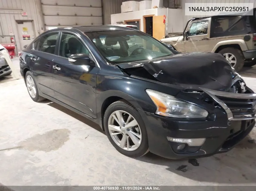 2015 Nissan Altima 2.5 Sl VIN: 1N4AL3APXFC250951 Lot: 40758930