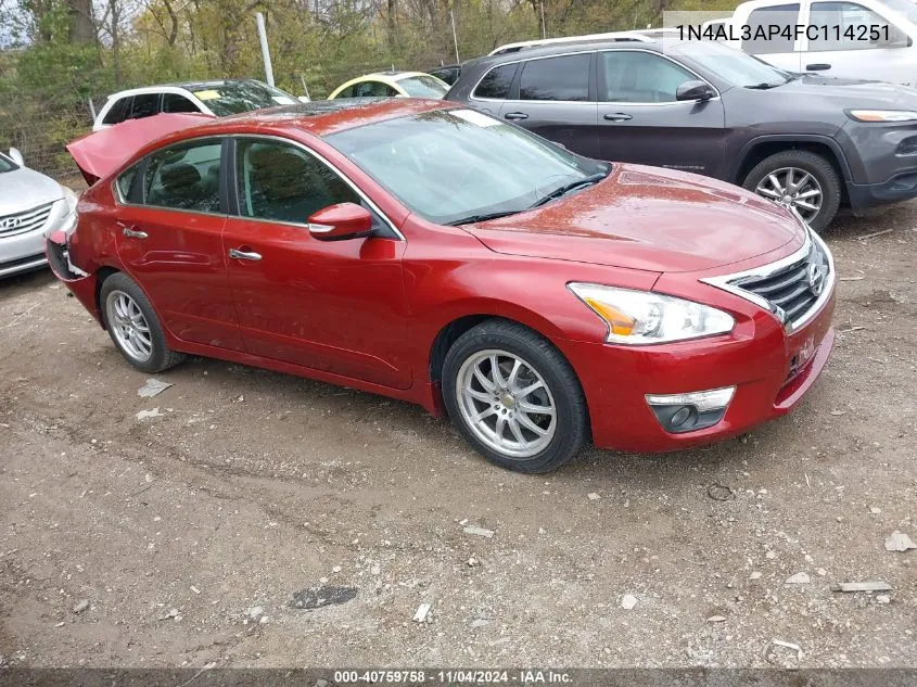 2015 Nissan Altima 2.5/S/Sv/Sl VIN: 1N4AL3AP4FC114251 Lot: 40759758