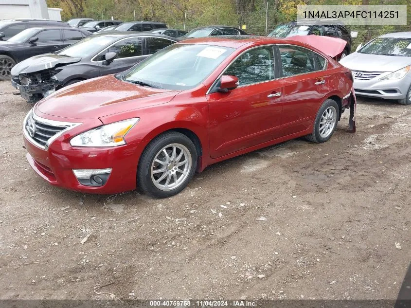 2015 Nissan Altima 2.5/S/Sv/Sl VIN: 1N4AL3AP4FC114251 Lot: 40759758