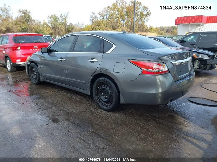 2015 Nissan Altima 2.5 S VIN: 1N4AL3AP8FN874834 Lot: 40764679