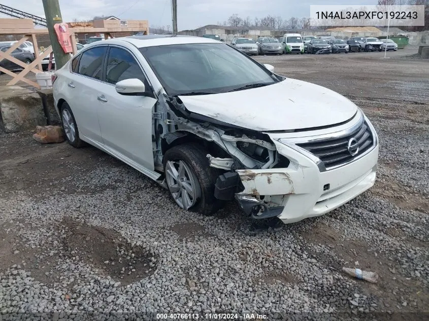 2015 Nissan Altima 2.5 Sv VIN: 1N4AL3APXFC192243 Lot: 40766113