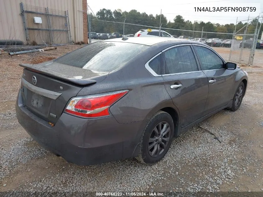 2015 Nissan Altima 2.5 S VIN: 1N4AL3AP5FN908759 Lot: 40768223