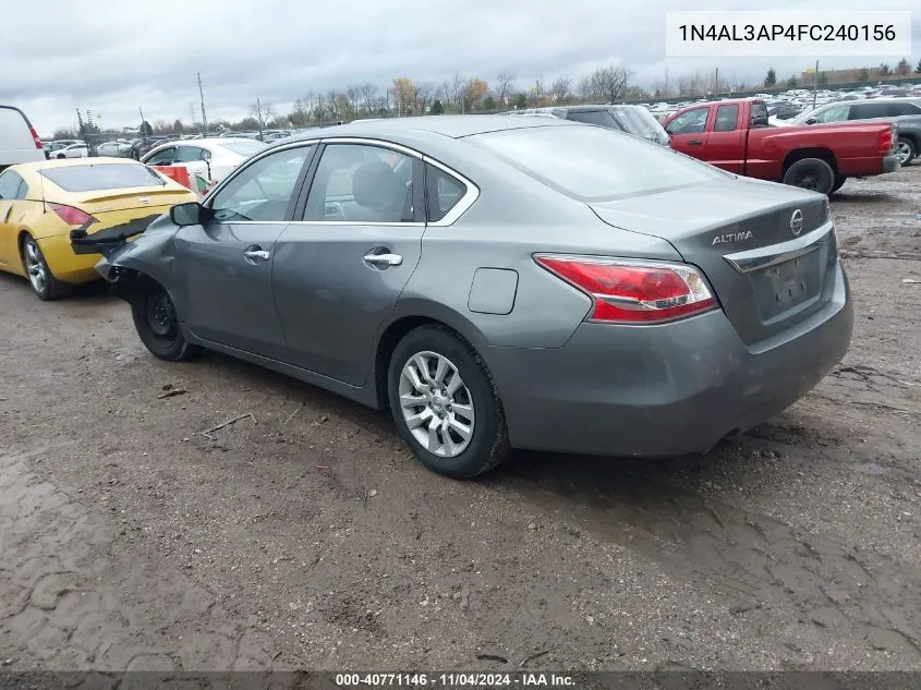 2015 Nissan Altima 2.5/2.5 S/2.5 Sl/2.5 Sv VIN: 1N4AL3AP4FC240156 Lot: 40771146