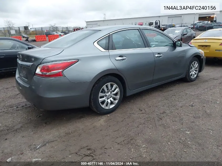 2015 Nissan Altima 2.5/2.5 S/2.5 Sl/2.5 Sv VIN: 1N4AL3AP4FC240156 Lot: 40771146