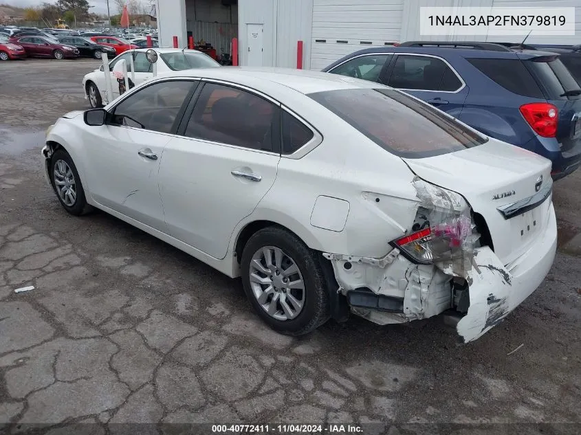 2015 Nissan Altima 2.5/2.5 S/2.5 Sl/2.5 Sv VIN: 1N4AL3AP2FN379819 Lot: 40772411