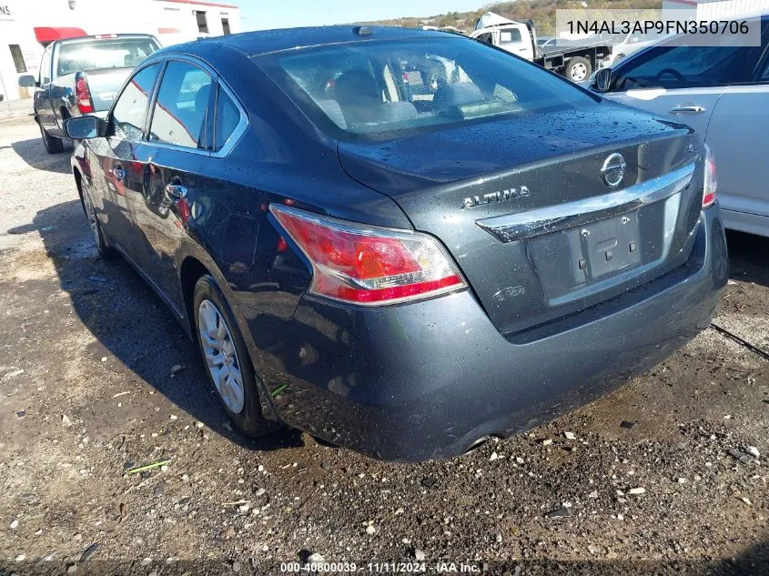 2015 Nissan Altima 2.5 S VIN: 1N4AL3AP9FN350706 Lot: 40800039