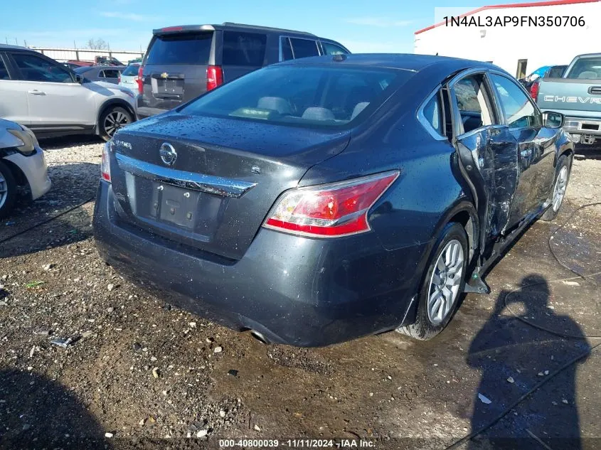 2015 Nissan Altima 2.5 S VIN: 1N4AL3AP9FN350706 Lot: 40800039