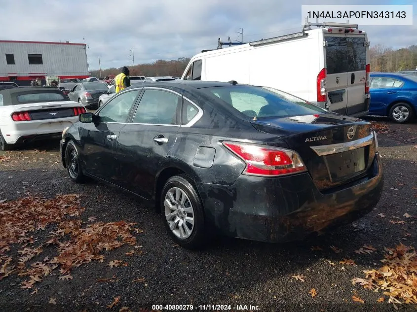 2015 Nissan Altima 2.5 S VIN: 1N4AL3AP0FN343143 Lot: 40800279