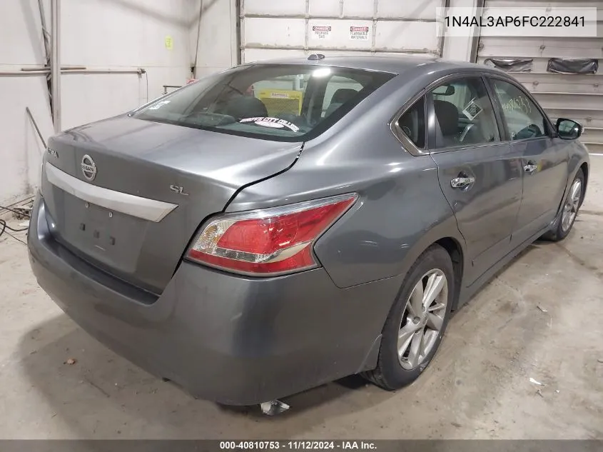 2015 Nissan Altima 2.5 Sl VIN: 1N4AL3AP6FC222841 Lot: 40810753