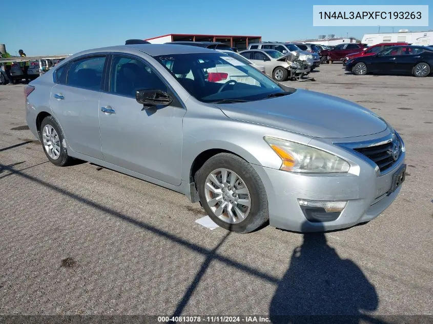 2015 Nissan Altima 2.5 S VIN: 1N4AL3APXFC193263 Lot: 40813078