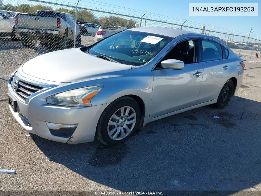 2015 Nissan Altima 2.5 S VIN: 1N4AL3APXFC193263 Lot: 40813078