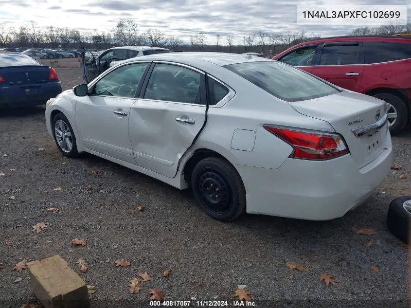 2015 Nissan Altima 2.5 Sv VIN: 1N4AL3APXFC102699 Lot: 40817057