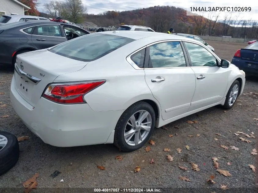 2015 Nissan Altima 2.5 Sv VIN: 1N4AL3APXFC102699 Lot: 40817057