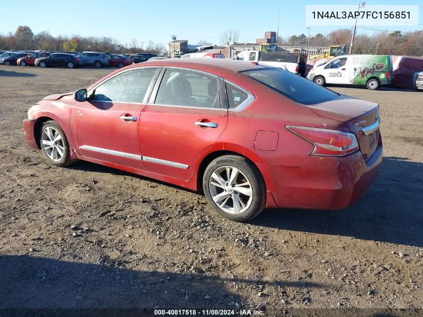 2015 Nissan Altima 2.5 Sl VIN: 1N4AL3AP7FC156851 Lot: 40817518