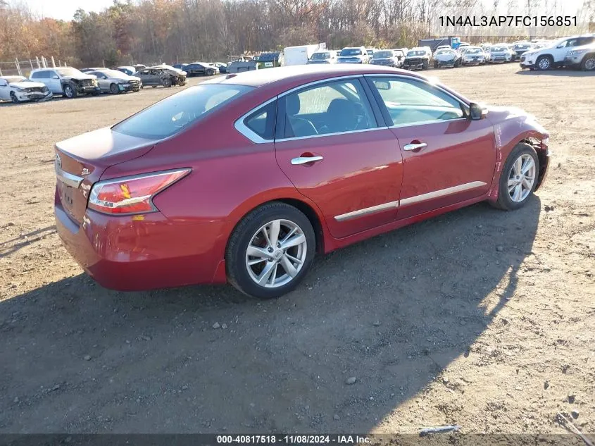 2015 Nissan Altima 2.5 Sl VIN: 1N4AL3AP7FC156851 Lot: 40817518