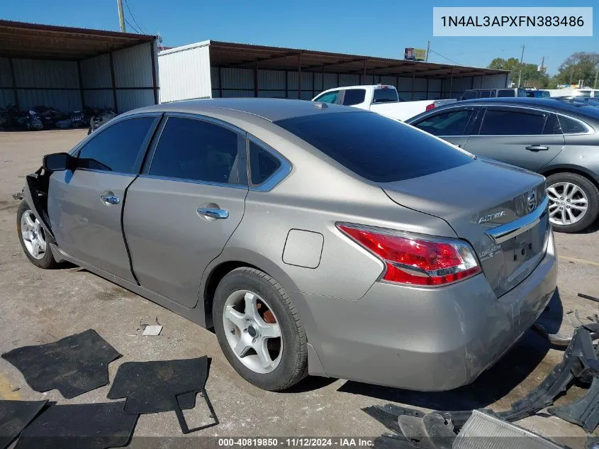 2015 Nissan Altima 2.5 S VIN: 1N4AL3APXFN383486 Lot: 40819850