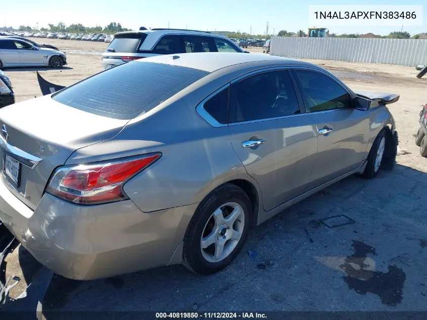 2015 Nissan Altima 2.5 S VIN: 1N4AL3APXFN383486 Lot: 40819850