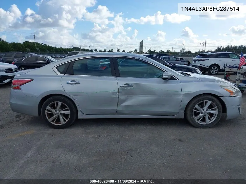 2015 Nissan Altima 2.5 Sv VIN: 1N4AL3AP8FC287514 Lot: 40820488