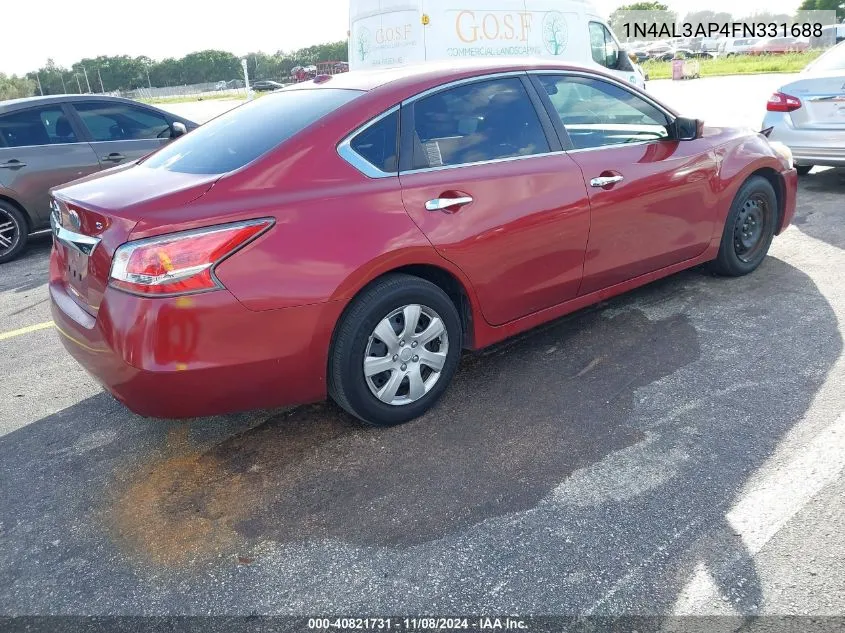 2015 Nissan Altima 2.5/2.5 S/2.5 Sl/2.5 Sv VIN: 1N4AL3AP4FN331688 Lot: 40821731