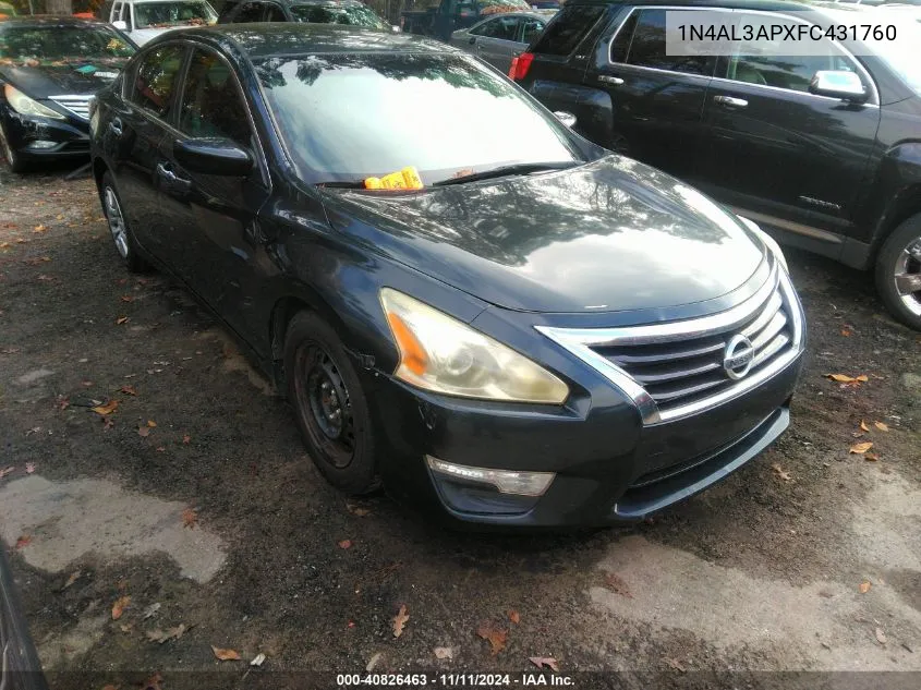 2015 Nissan Altima 2.5 S VIN: 1N4AL3APXFC431760 Lot: 40826463