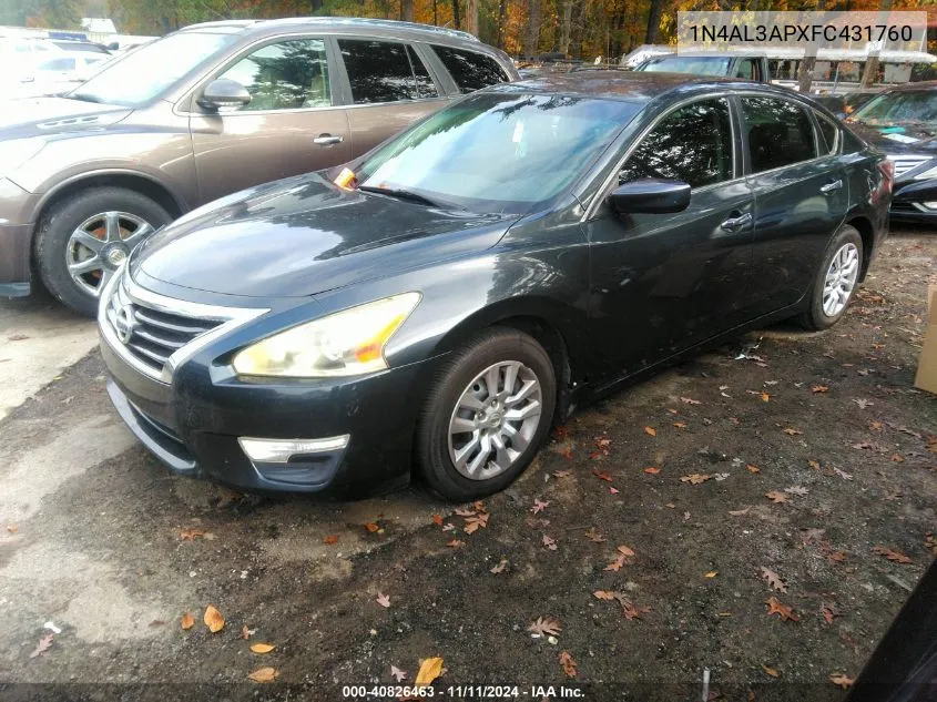 2015 Nissan Altima 2.5 S VIN: 1N4AL3APXFC431760 Lot: 40826463