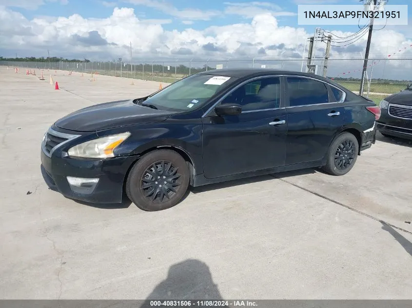 2015 Nissan Altima 2.5/2.5 S/2.5 Sl/2.5 Sv VIN: 1N4AL3AP9FN321951 Lot: 40831506