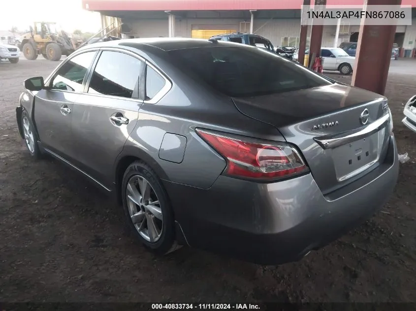 2015 Nissan Altima 2.5 Sl VIN: 1N4AL3AP4FN867086 Lot: 40833734