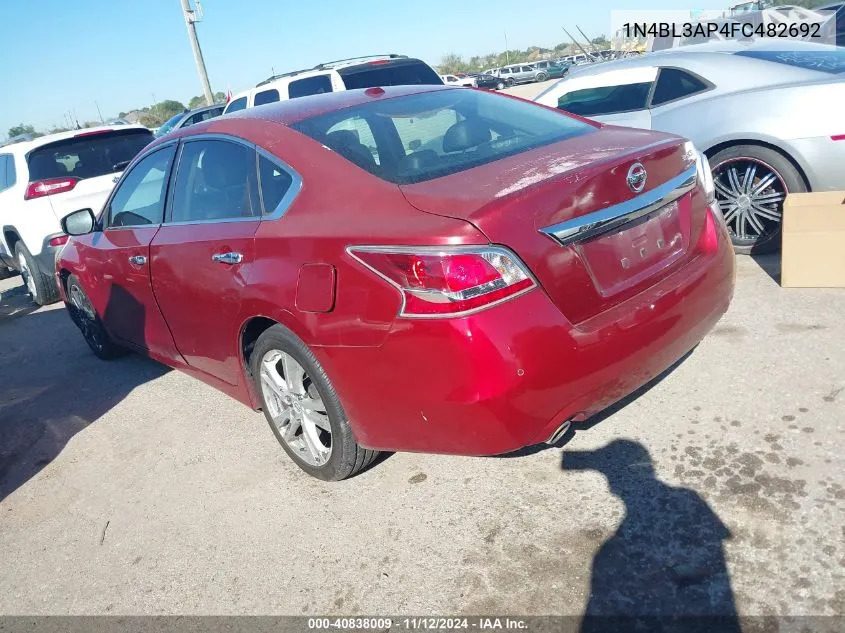 2015 Nissan Altima 3.5 S/3.5 Sl/3.5 Sv VIN: 1N4BL3AP4FC482692 Lot: 40838009