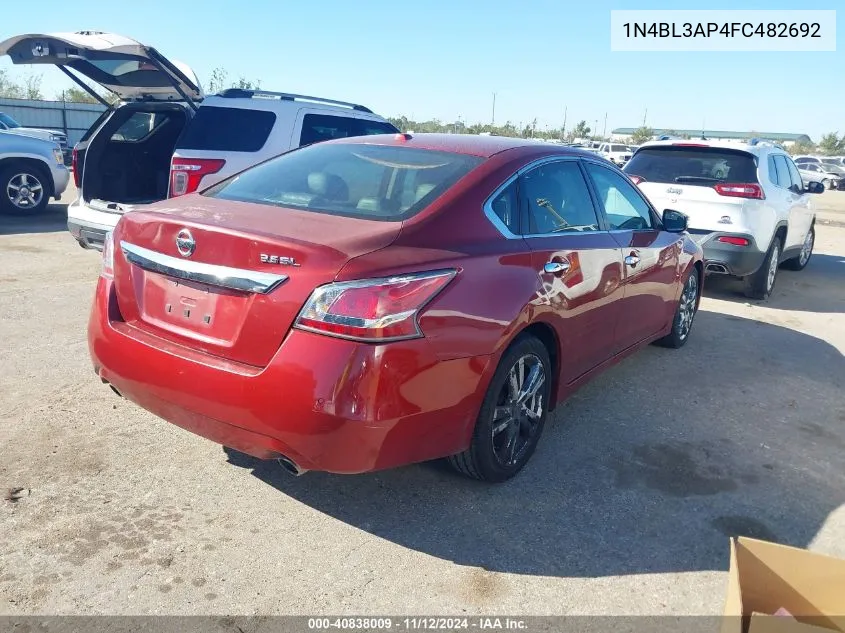 2015 Nissan Altima 3.5 S/3.5 Sl/3.5 Sv VIN: 1N4BL3AP4FC482692 Lot: 40838009