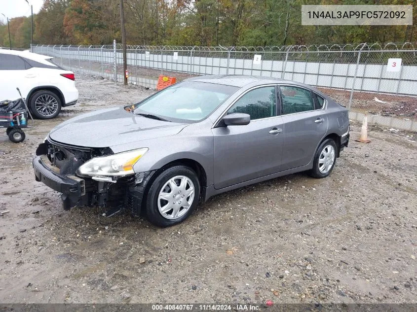 2015 Nissan Altima 2.5 S VIN: 1N4AL3AP9FC572092 Lot: 40840767