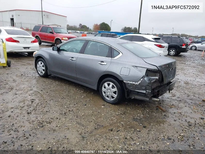 2015 Nissan Altima 2.5 S VIN: 1N4AL3AP9FC572092 Lot: 40840767