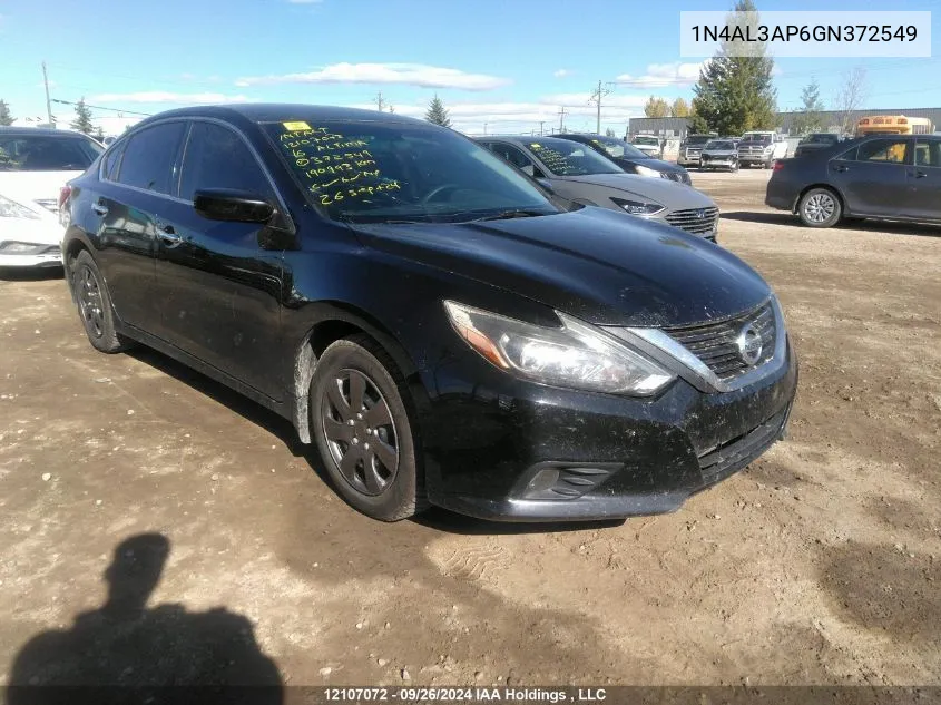 2016 Nissan Altima 2.5/S/Sv/Sl/Sr VIN: 1N4AL3AP6GN372549 Lot: 12107072