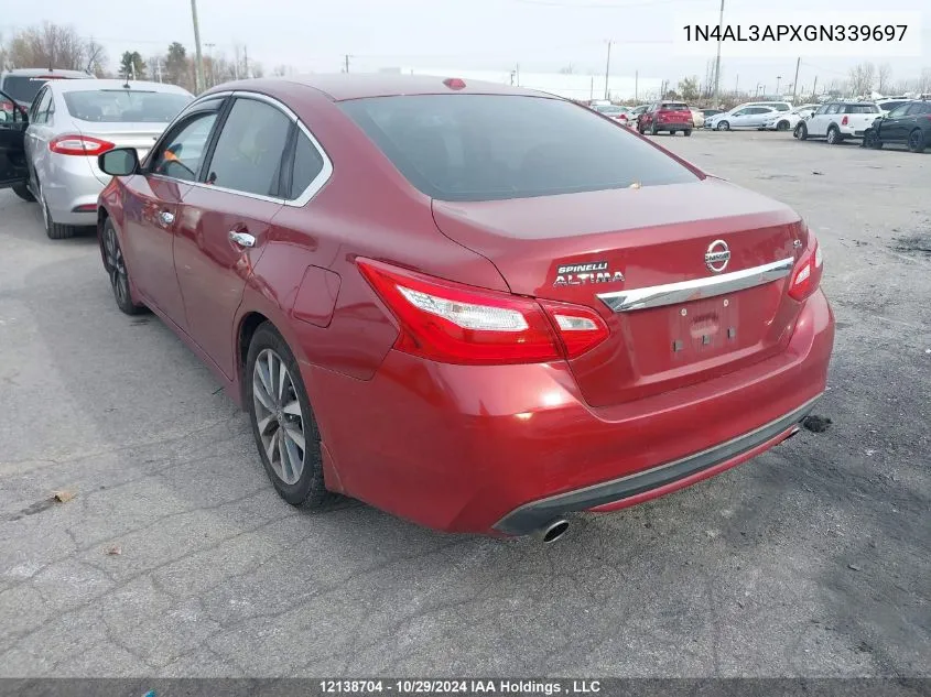 2016 Nissan Altima VIN: 1N4AL3APXGN339697 Lot: 12138704