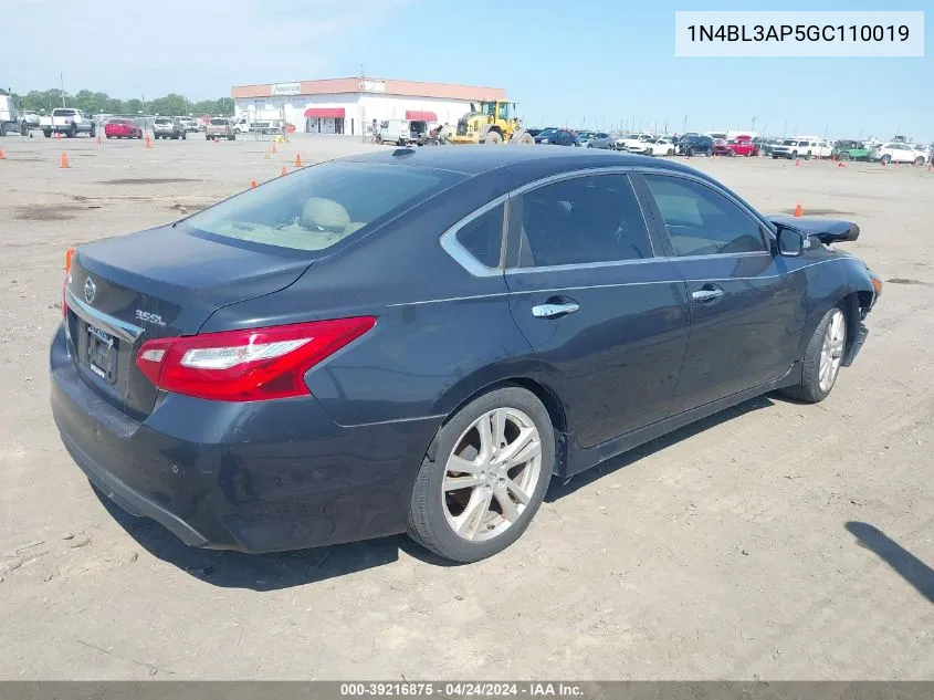 2016 Nissan Altima 3.5 Sl/3.5 Sr VIN: 1N4BL3AP5GC110019 Lot: 39216875