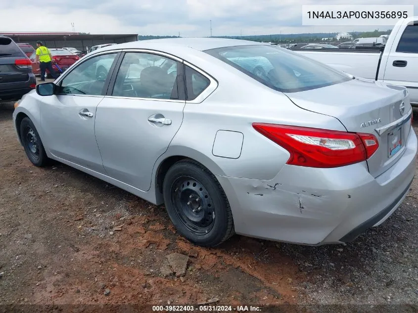 2016 Nissan Altima 2.5/2.5 S/2.5 Sl/2.5 Sr/2.5 Sv VIN: 1N4AL3AP0GN356895 Lot: 39522403