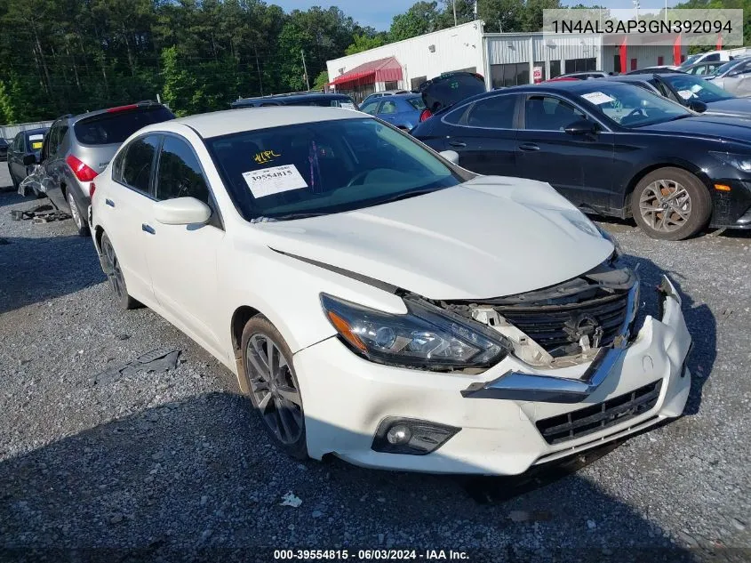 2016 Nissan Altima 2.5 Sr VIN: 1N4AL3AP3GN392094 Lot: 39554815