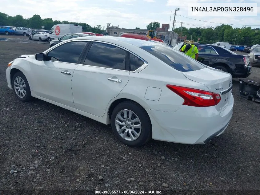 2016 Nissan Altima 2.5/2.5 S/2.5 Sl/2.5 Sr/2.5 Sv VIN: 1N4AL3AP0GN328496 Lot: 39595577