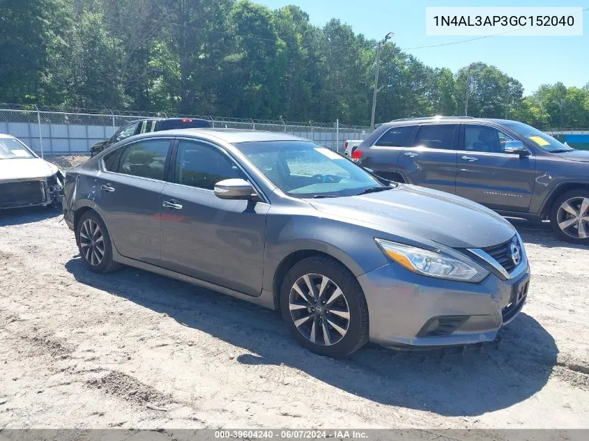 2016 Nissan Altima 2.5 Sl VIN: 1N4AL3AP3GC152040 Lot: 39604240