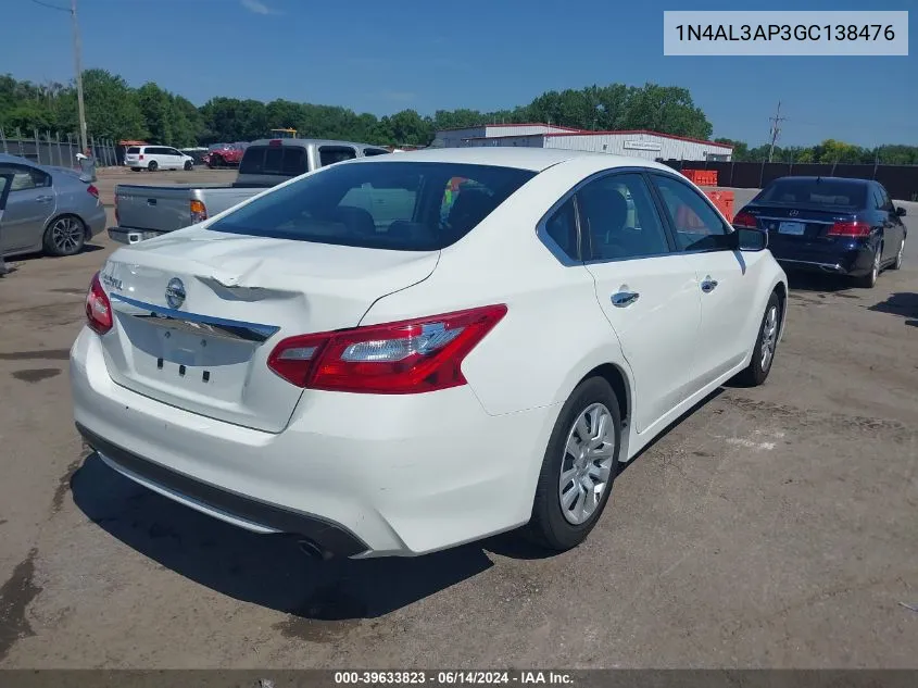 2016 Nissan Altima 2.5 S VIN: 1N4AL3AP3GC138476 Lot: 39633823