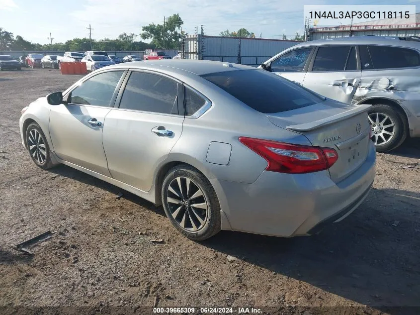 2016 Nissan Altima 2.5 Sv VIN: 1N4AL3AP3GC118115 Lot: 39665309