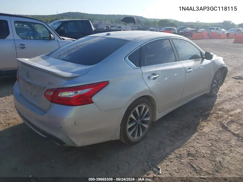 1N4AL3AP3GC118115 2016 Nissan Altima 2.5 Sv