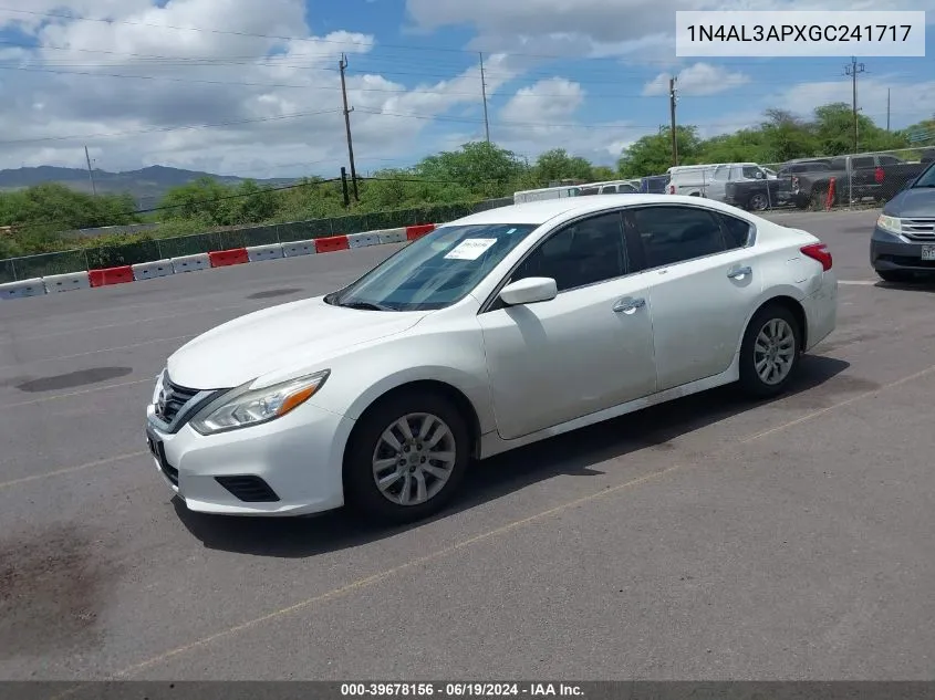 2016 Nissan Altima 2.5/2.5 S/2.5 Sl/2.5 Sr/2.5 Sv VIN: 1N4AL3APXGC241717 Lot: 39678156